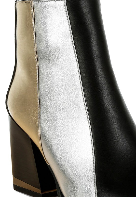 Stemon Three Tone Block Heel Boots - PureLove Designs LLC