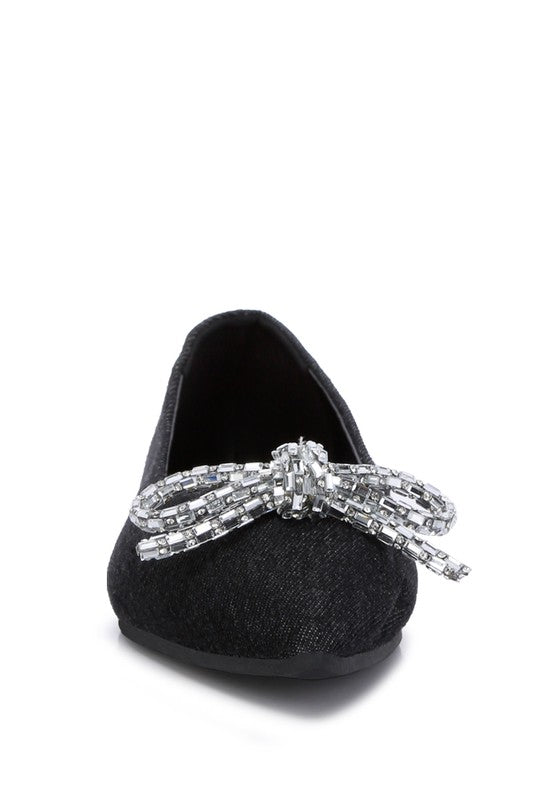 Ellerby Embellished Bow Detail Ballet Flats - PureLove Designs LLC