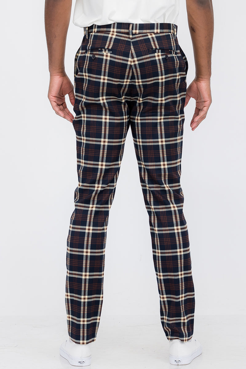 Plaid Slim Fit Trouser Pants - PureLove Designs LLC