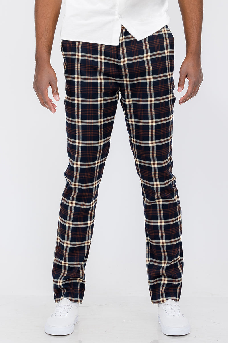 Plaid Slim Fit Trouser Pants - PureLove Designs LLC