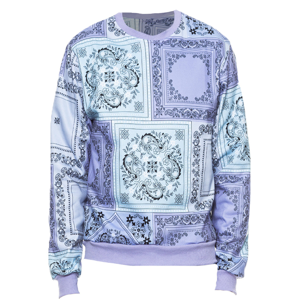 Paisley All Over Print Crewneck Sweatshirt - PureLove Designs LLC