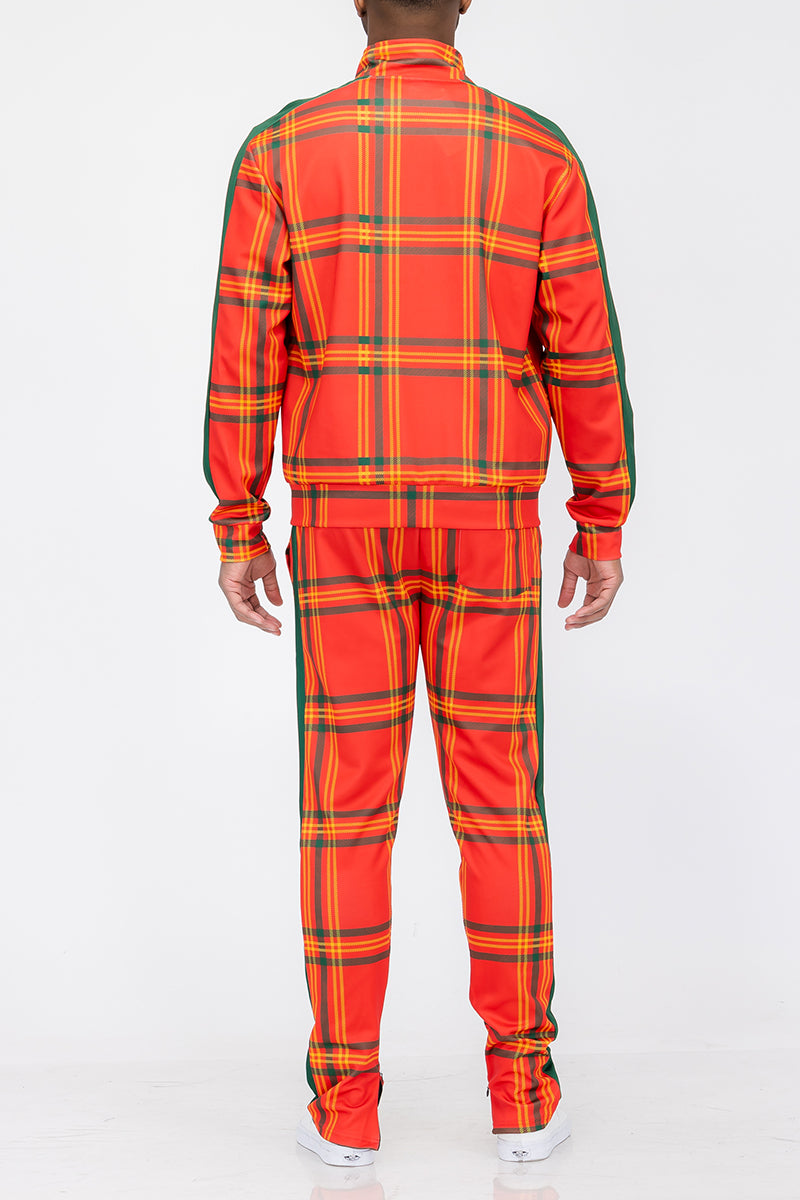 Plaid Track Jacket and Pant Set - PureLove Designs LLC