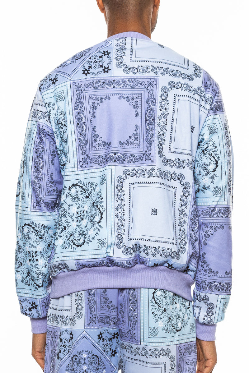 Paisley All Over Print Crewneck Sweatshirt - PureLove Designs LLC