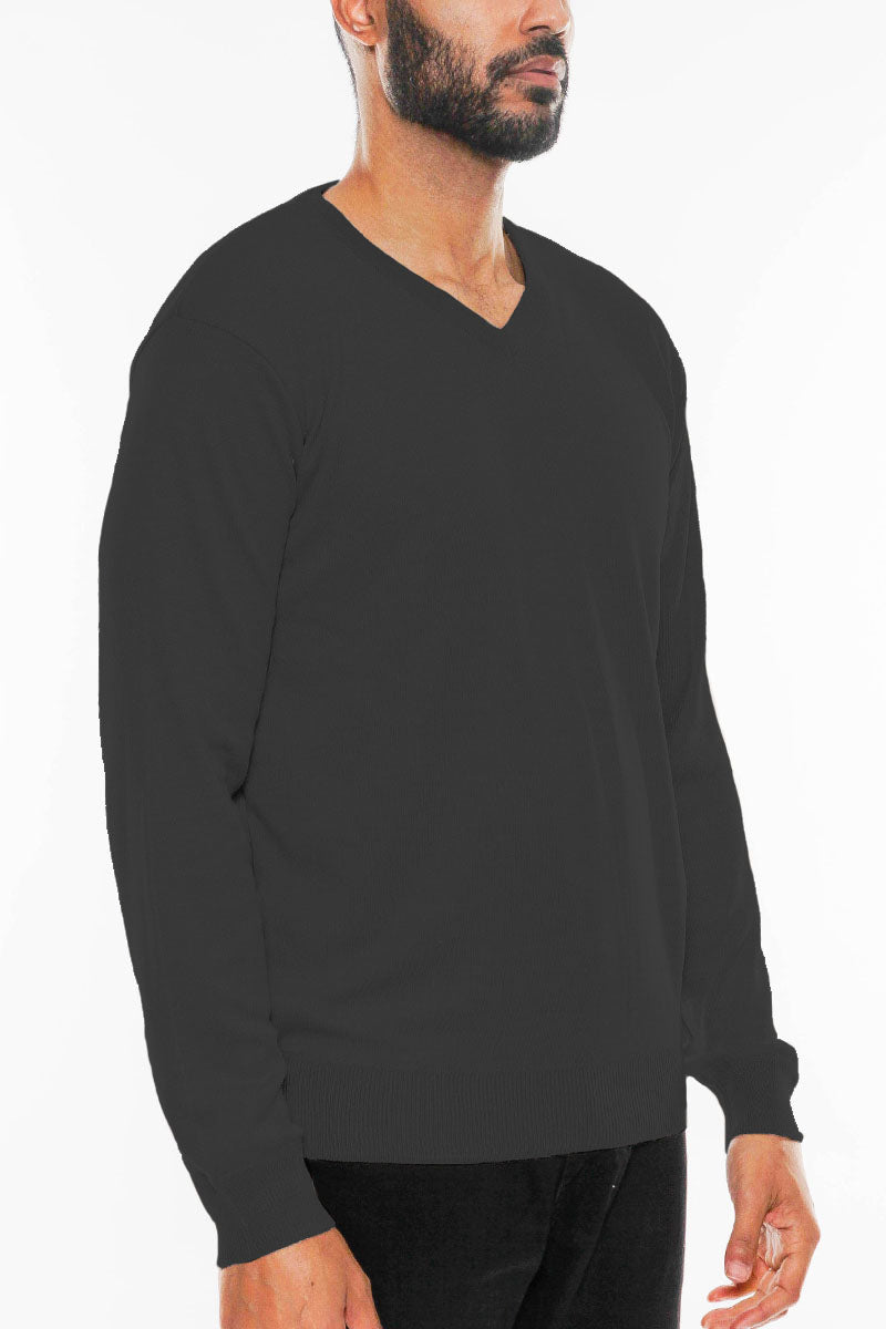 Solid Vneck Knit Pullover Sweater - PureLove Designs LLC