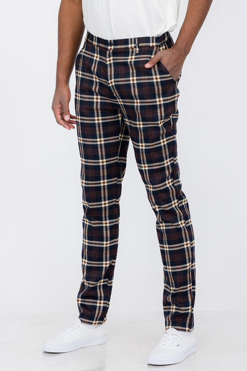 Plaid Slim Fit Trouser Pants - PureLove Designs LLC
