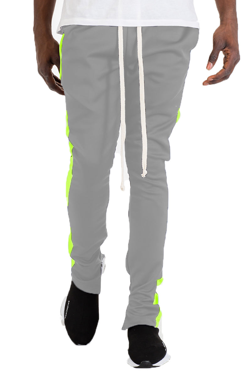 CLASS SLIM FIT TRACK PANTS- GREY/ LIME - PureLove Designs LLC
