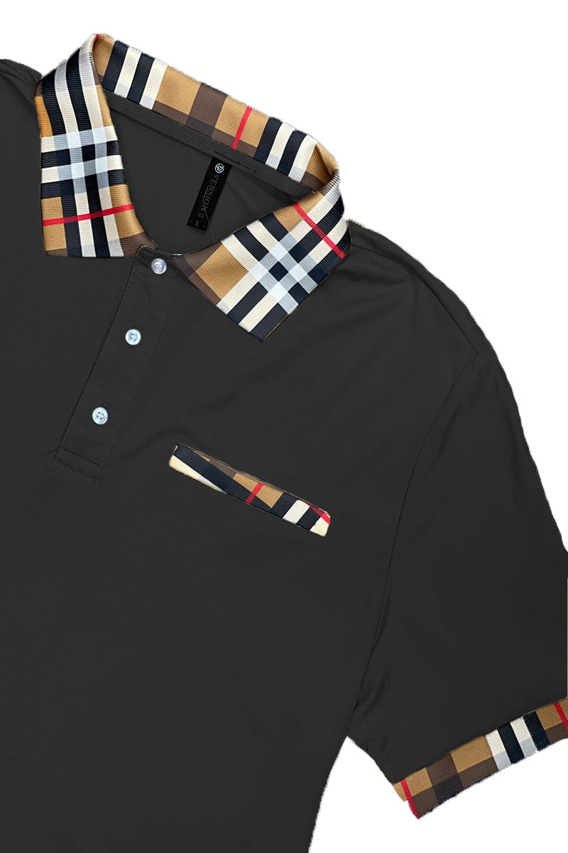 Checkered Polo and Pant Set (Black, White, Khaki, Burgundy) - PureLove Designs LLC