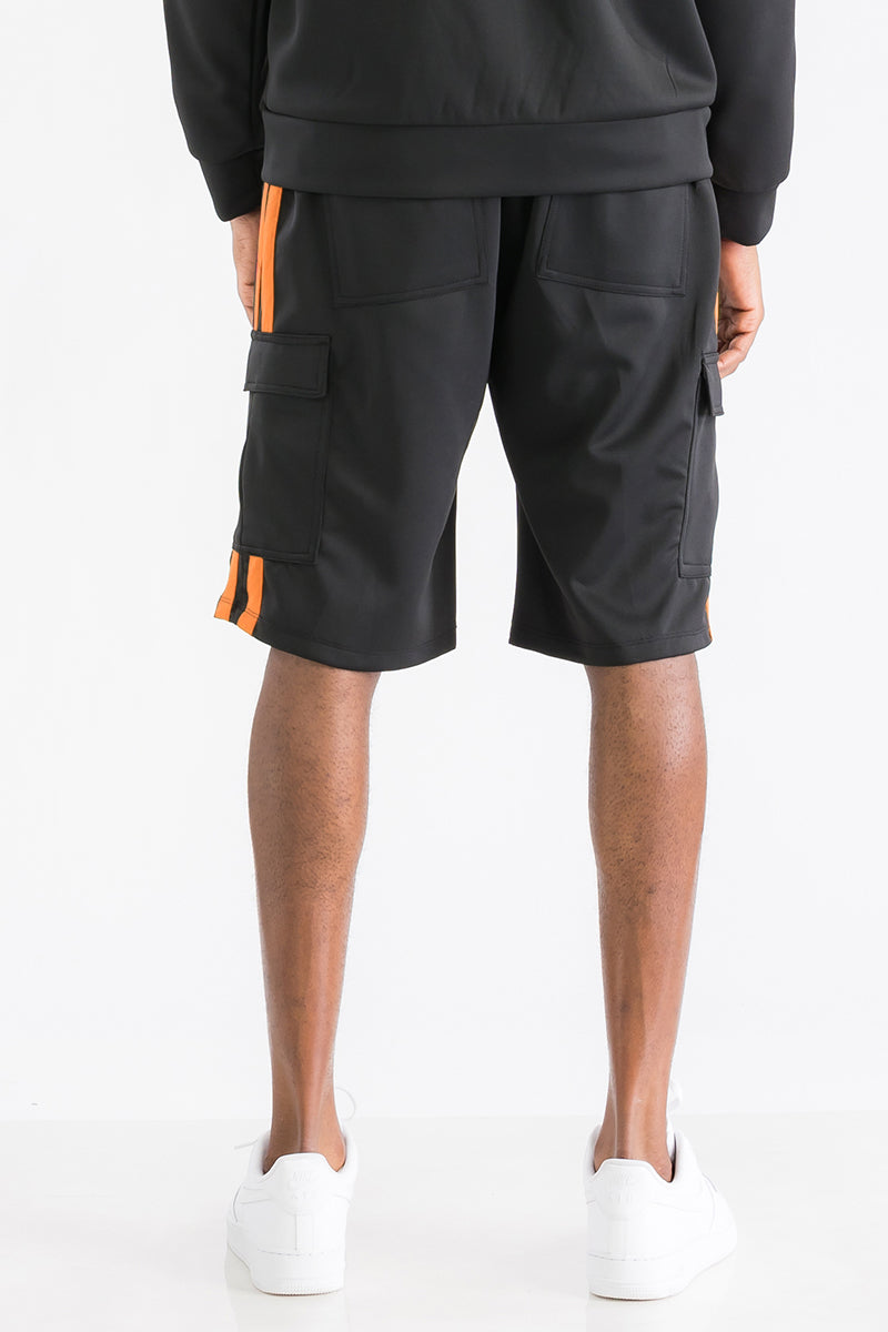 TWO STRIPE CARGO POCKET TRACK SHORTS - PureLove Designs LLC