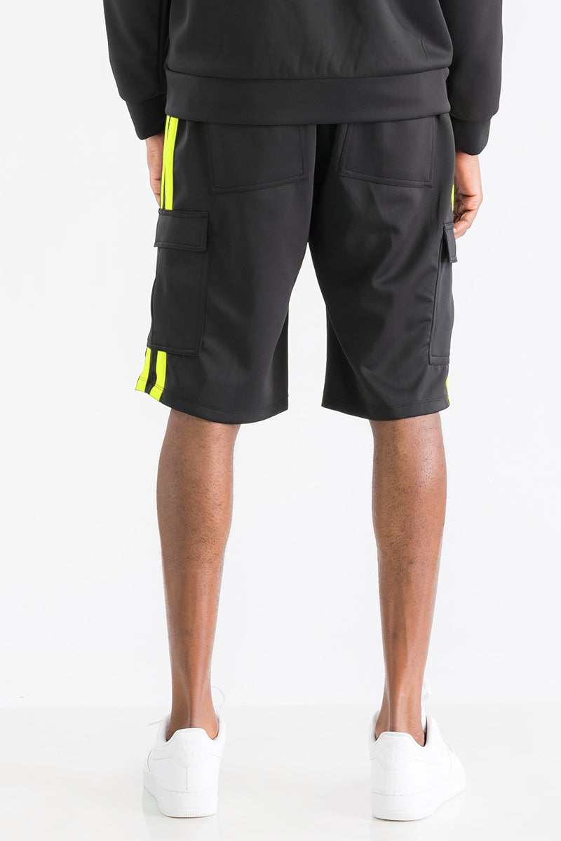 TWO STRIPE CARGO POCKET TRACK SHORTS - PureLove Designs LLC