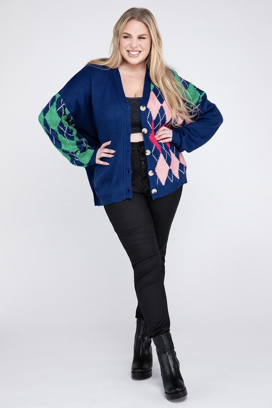 Plus V Neck Button Front Cardigan - PureLove Designs LLC