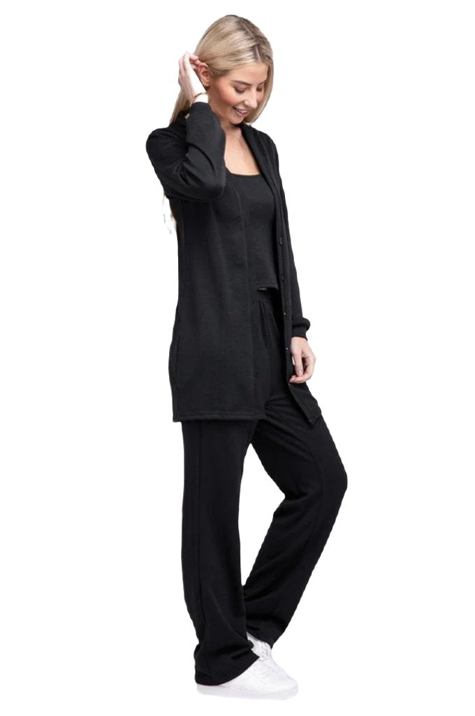 Solid Tank Top & Pants & Cardigan - PureLove Designs LLC
