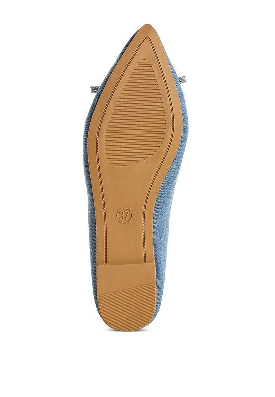 Ellerby Embellished Bow Detail Ballet Flats - PureLove Designs LLC