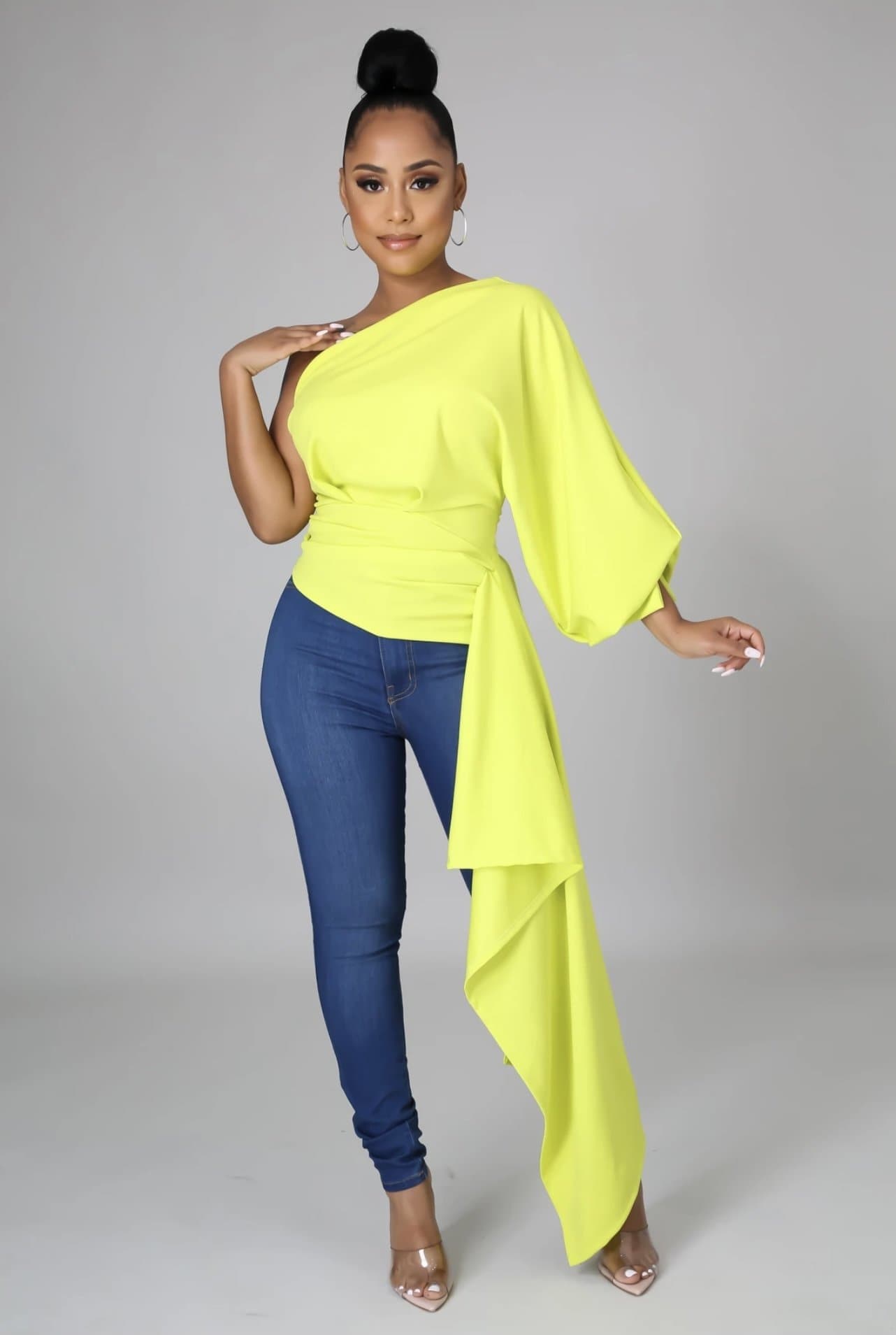 One Shoulder Blouse / Draped Blouse - PureLove Designs LLC