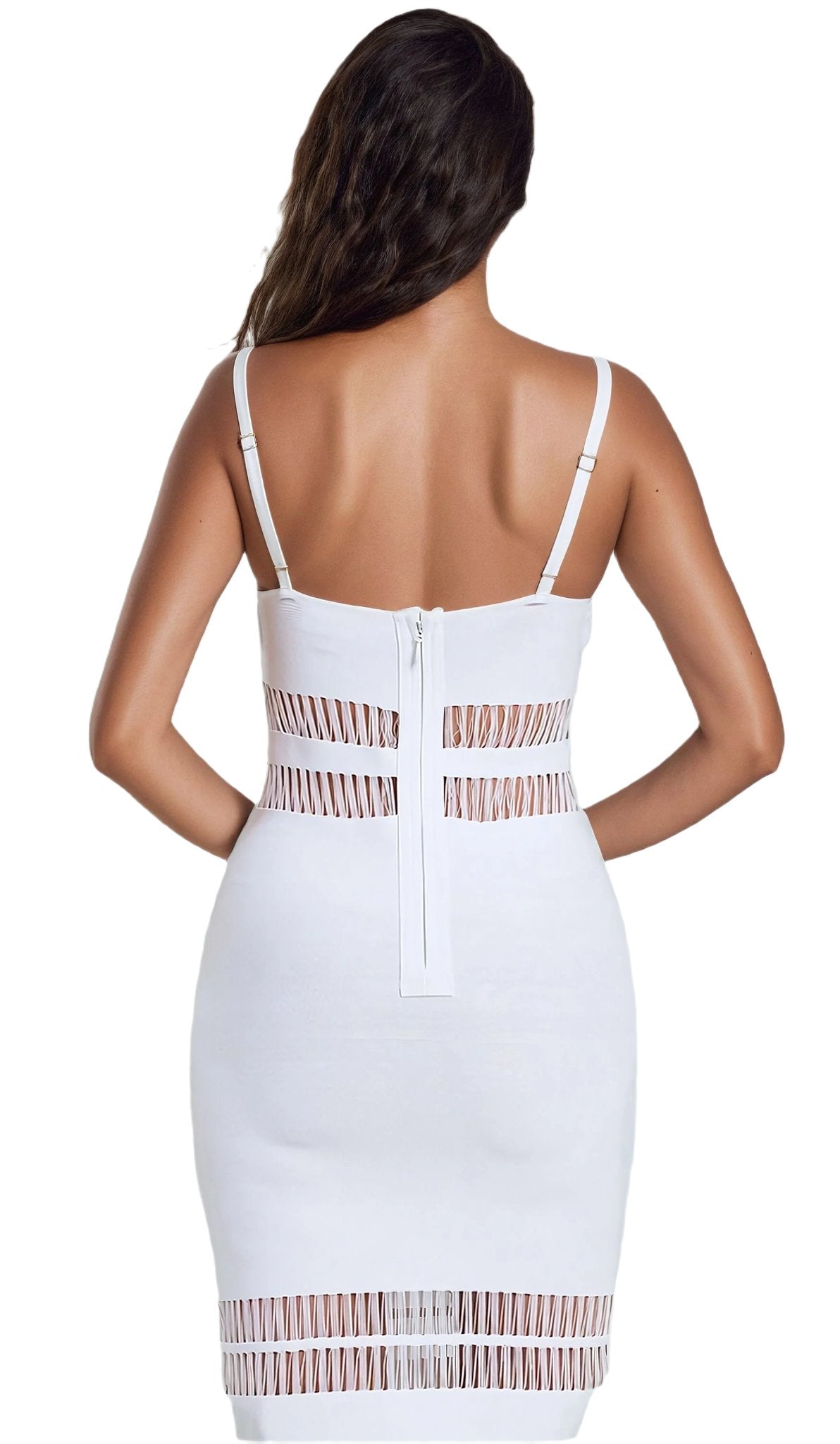 White Fringe Dress, Bodycon Midi Dress, Party Dress - PureLove Designs LLC
