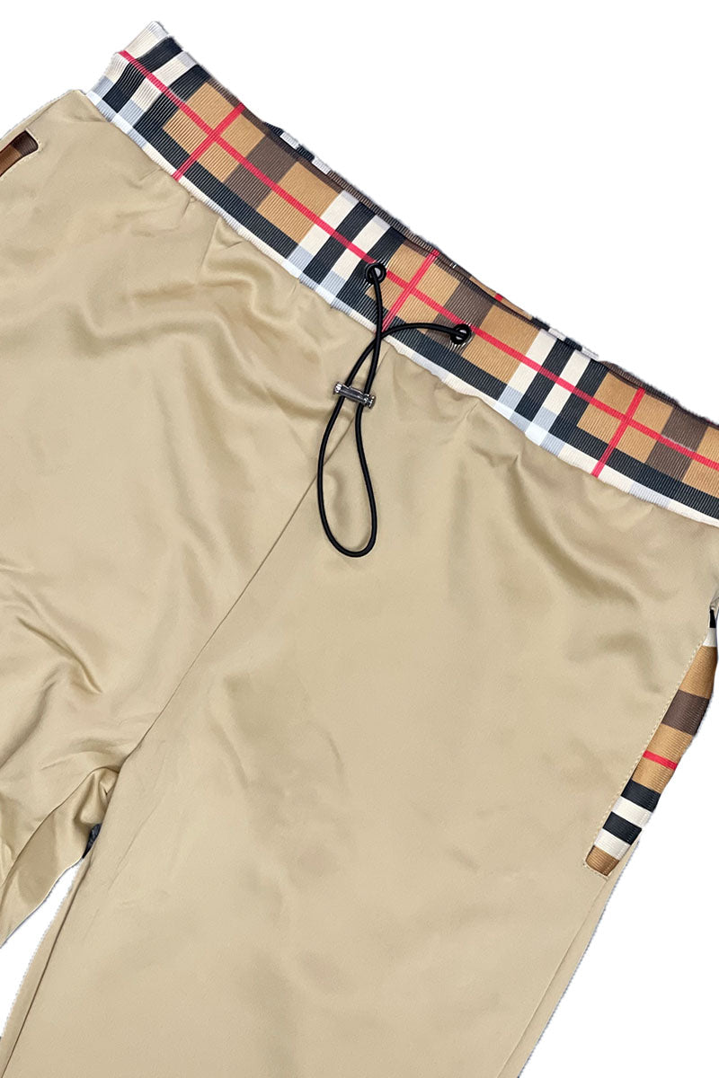 Checkered Detail Track Jacket Set (Black, White, Khaki, Burgundy) - PureLove Designs LLC