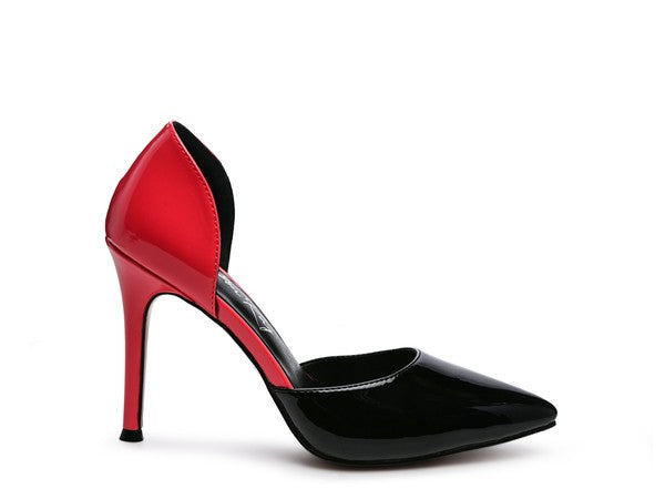 Candy Cane Patent Pu Slip On Stiletto Heels - PureLove Designs LLC