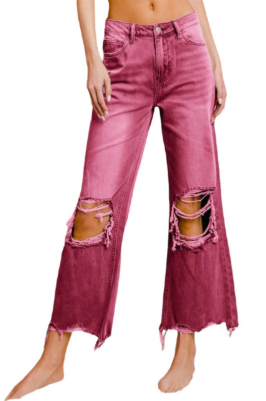 Distressed Vintage Washed Wide Leg Pants - PureLove Designs LLC
