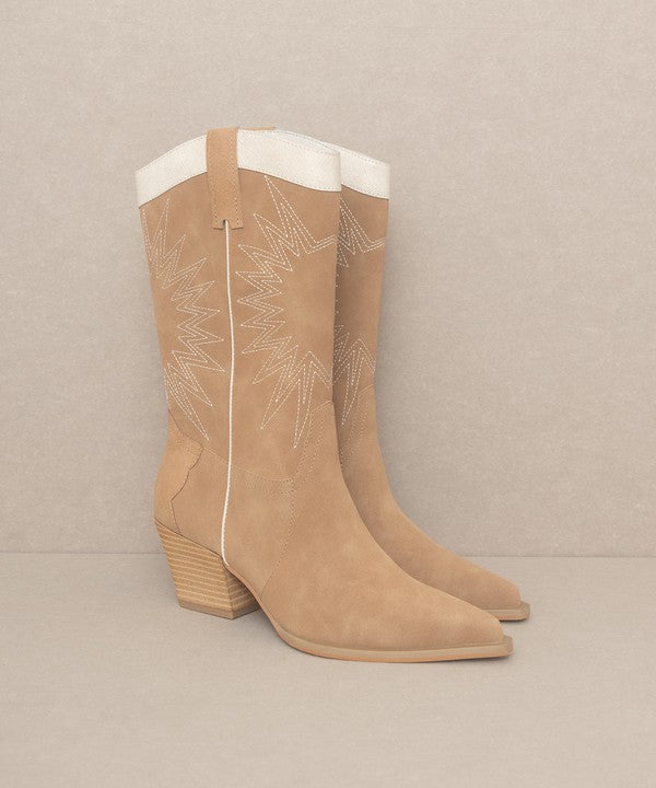 OASIS SOCIETY Halle - Paneled Cowboy Boots - PureLove Designs LLC