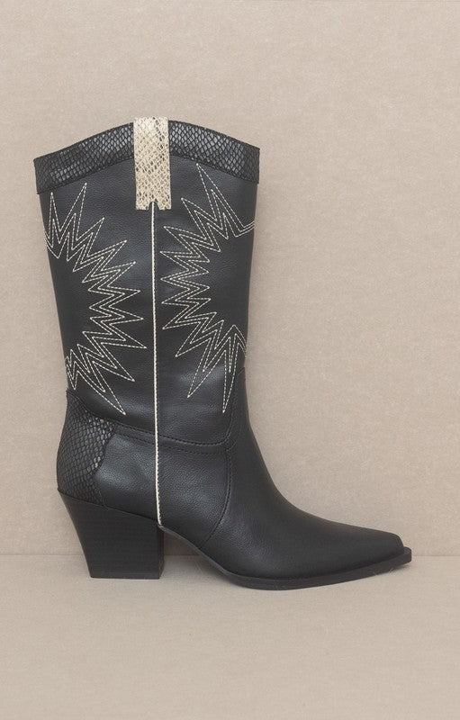 OASIS SOCIETY Halle - Paneled Cowboy Boots - PureLove Designs LLC