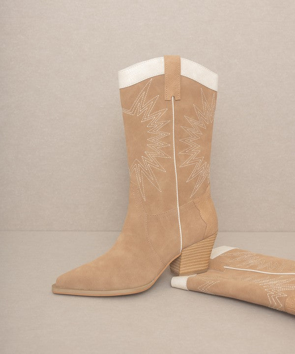 OASIS SOCIETY Halle - Paneled Cowboy Boots - PureLove Designs LLC