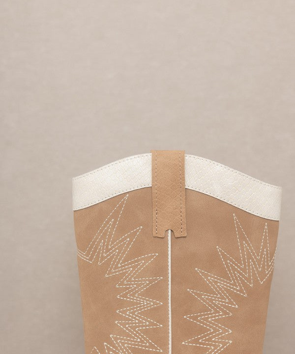OASIS SOCIETY Halle - Paneled Cowboy Boots - PureLove Designs LLC