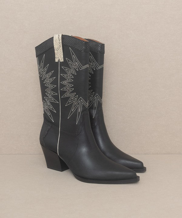 OASIS SOCIETY Halle - Paneled Cowboy Boots - PureLove Designs LLC