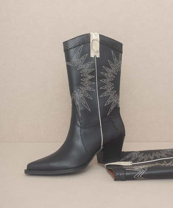 OASIS SOCIETY Halle - Paneled Cowboy Boots - PureLove Designs LLC