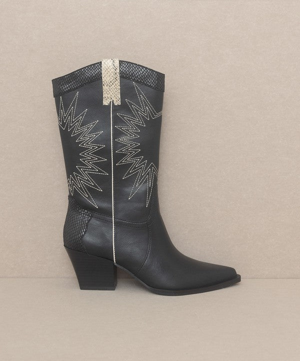 OASIS SOCIETY Halle - Paneled Cowboy Boots - PureLove Designs LLC