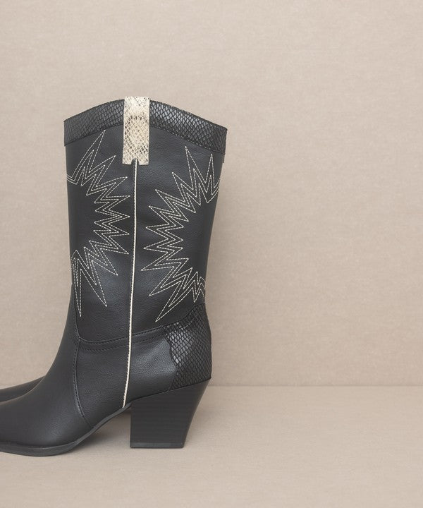 OASIS SOCIETY Halle - Paneled Cowboy Boots - PureLove Designs LLC