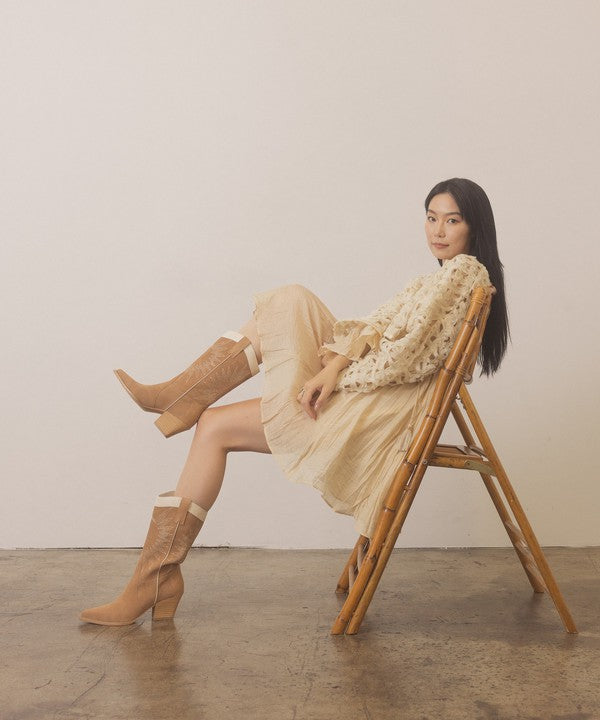 OASIS SOCIETY Halle - Paneled Cowboy Boots - PureLove Designs LLC
