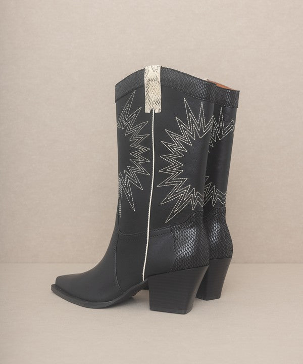 OASIS SOCIETY Halle - Paneled Cowboy Boots - PureLove Designs LLC