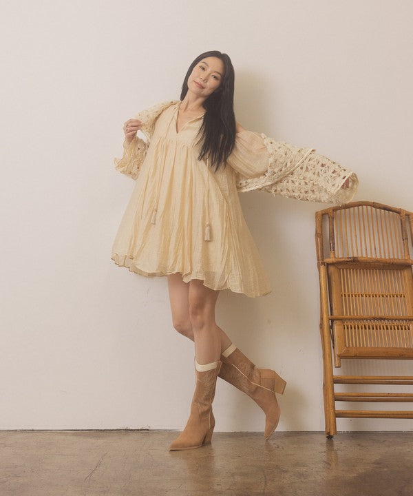 OASIS SOCIETY Halle - Paneled Cowboy Boots - PureLove Designs LLC