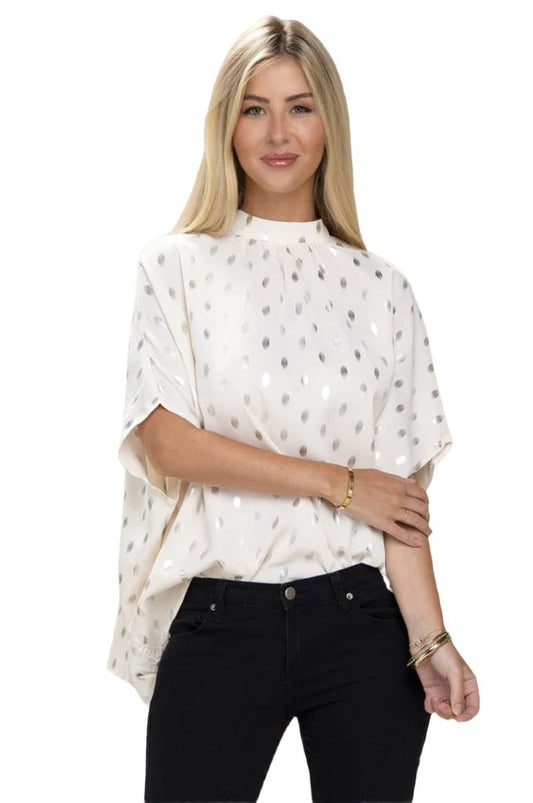 Batwing sleeve mock neck blouse - PureLove Designs LLC