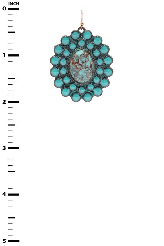 Turquoise Stone Drop Western Earrings - PureLove Designs LLC