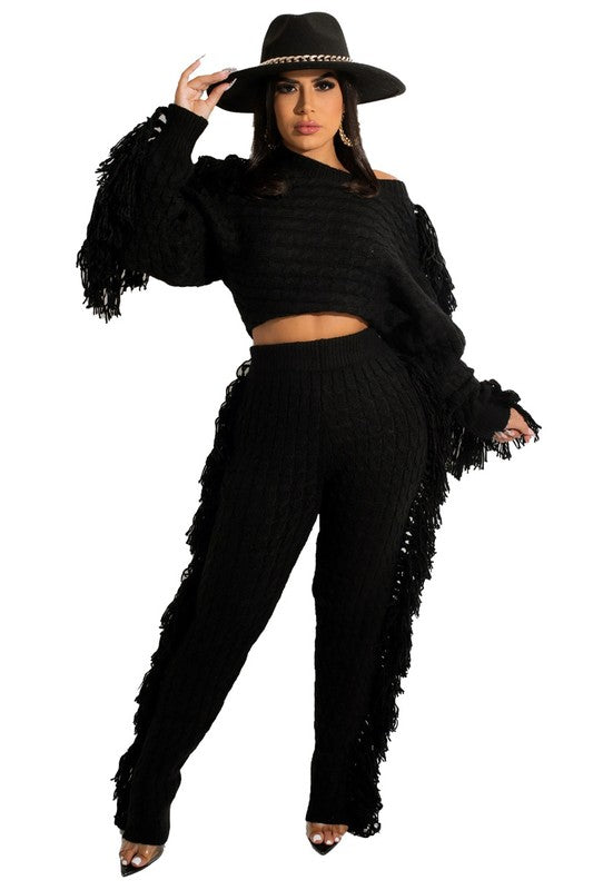 WOMEN FASHUON  2PC SWEATER PANTS SET - PureLove Designs LLC