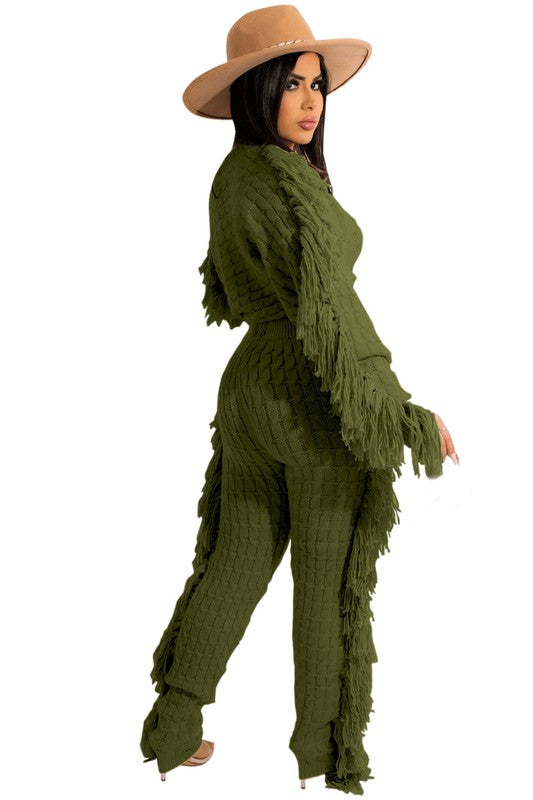 WOMEN FASHUON  2PC SWEATER PANTS SET - PureLove Designs LLC