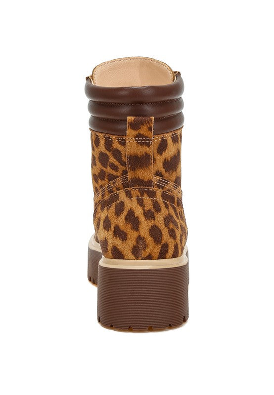 Ujola High Ankle Leopard Print Suede Boots - PureLove Designs LLC