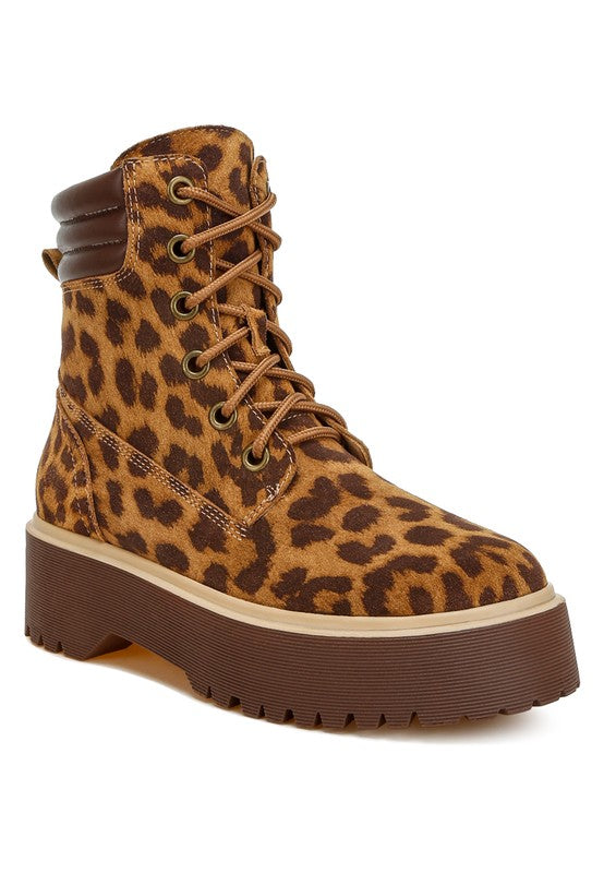 Ujola High Ankle Leopard Print Suede Boots - PureLove Designs LLC