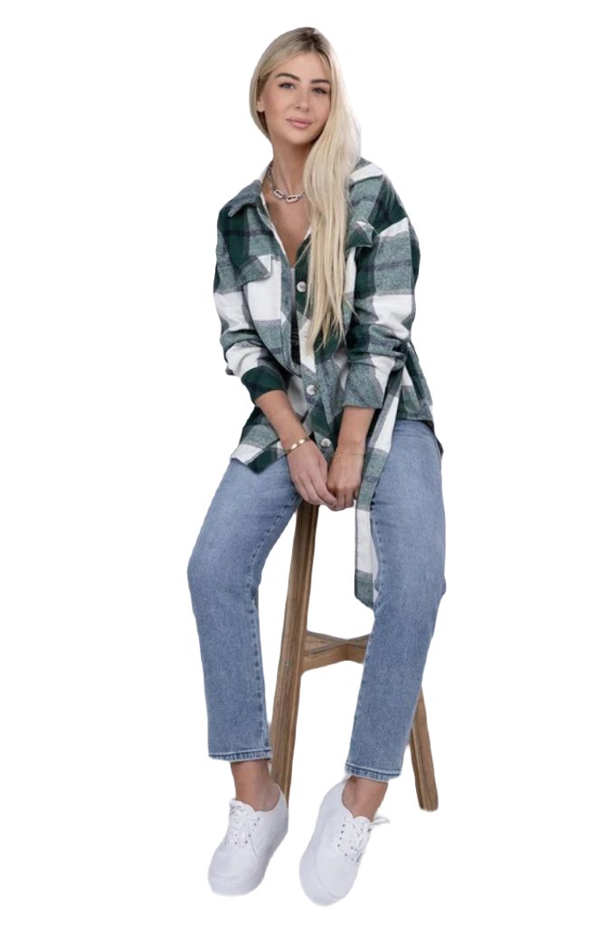 Plaid Belted Shacket - PureLove Designs LLC