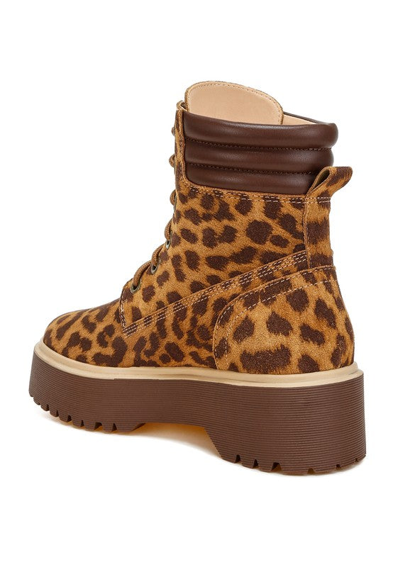 Ujola High Ankle Leopard Print Suede Boots - PureLove Designs LLC