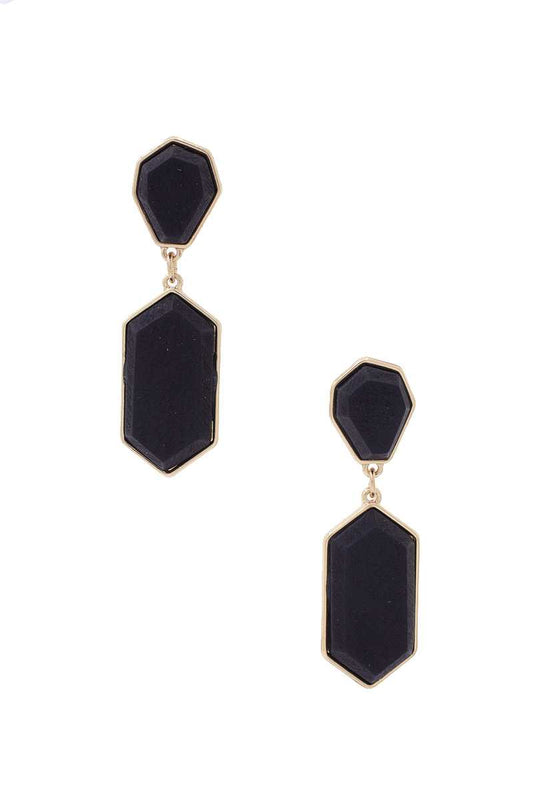 Geometric Wood Post Drop Earring - PureLove Designs LLC