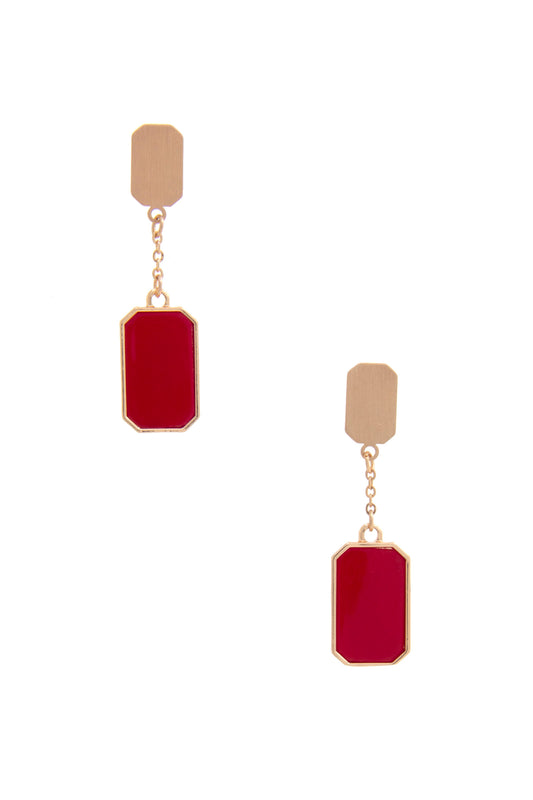 Gem Emerald Shape Dangle Earring - PureLove Designs LLC