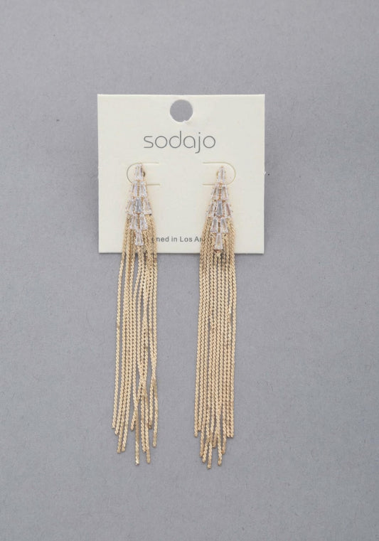 Sodajo Crystal Metal Chain Dangle Earring - PureLove Designs LLC