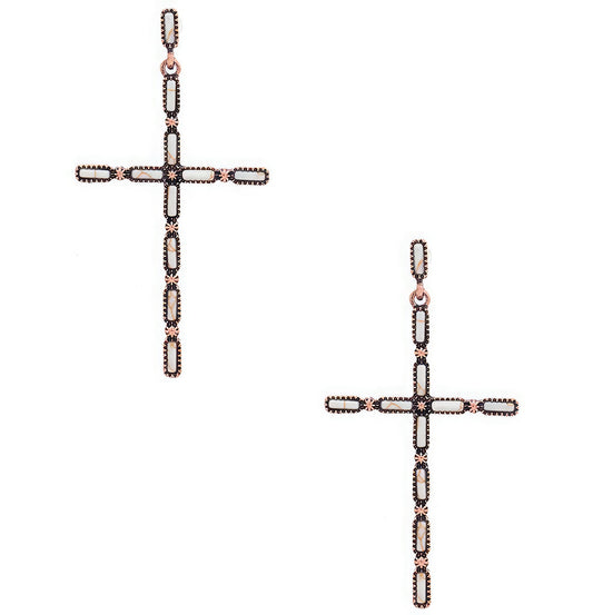 Multi Stone Pattern Cross Metal Earring - PureLove Designs LLC