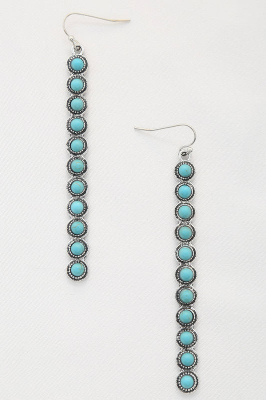 Rodeo Western Round Bead Pattern Metal Dangle Earring - PureLove Designs LLC