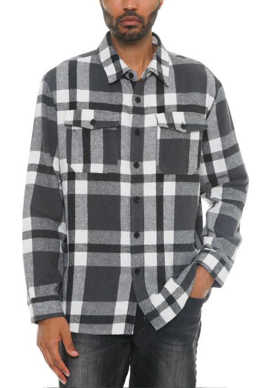 Men's Checkered Soft Flannel Shacket - PureLove Designs LLC