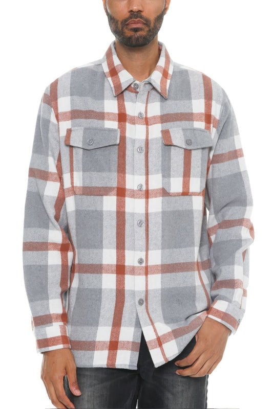 Men's Checkered Soft Flannel Shacket - PureLove Designs LLC