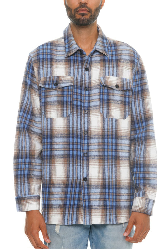 Men's Checkered Soft Flannel Shacket - PureLove Designs LLC
