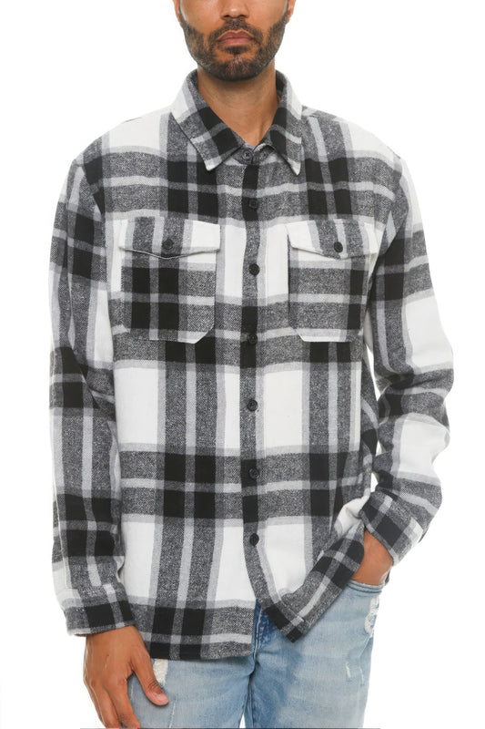 Men's Checkered Soft Flannel Shacket - PureLove Designs LLC