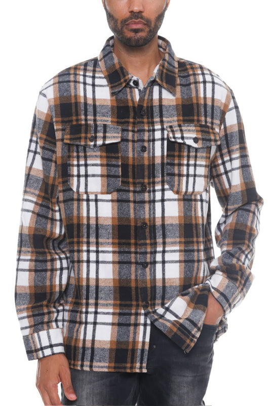Men's Checkered Soft Flannel Shacket - PureLove Designs LLC